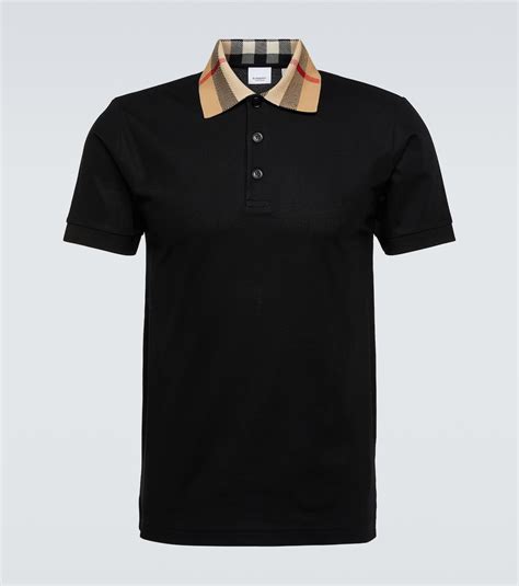 mens black polo burberry|Burberry polo tee.